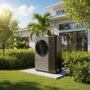 Top 5 Reasons That Your AC Is Running Continuously 4 Modern heat pump system installed outside a Miami County home